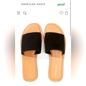 American eagle sandal size 5 New. 100% suede leather black